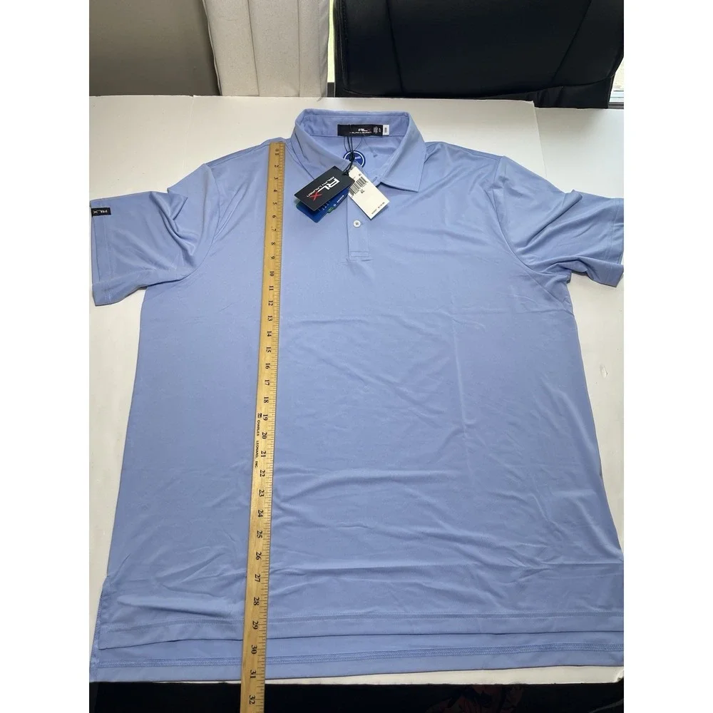 Ralph Lauren RLX Men's Classic Fit Performance Polo Shirt Light Blue Sz XL NWT